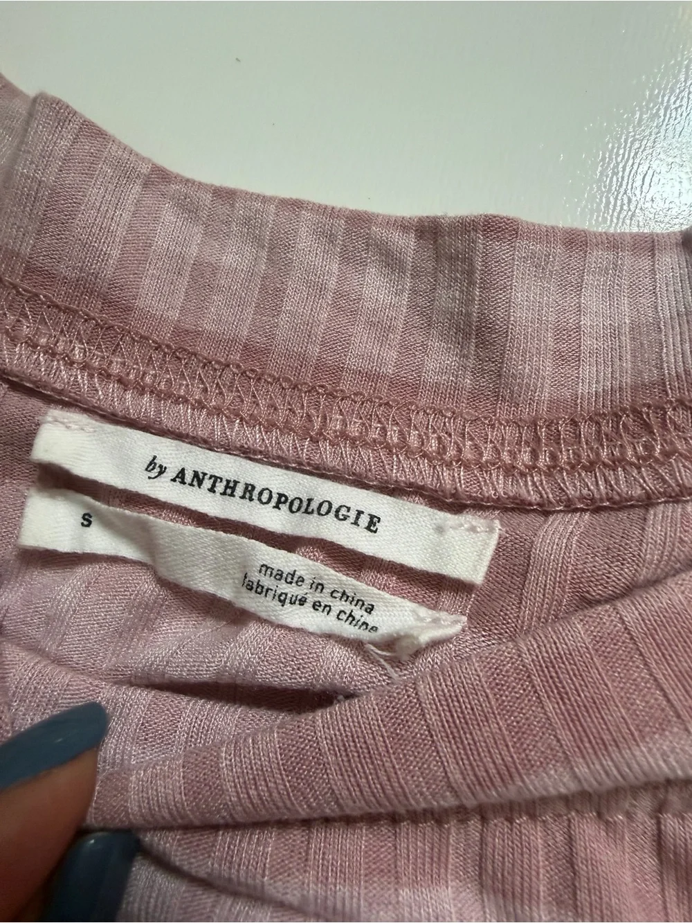 By Anthropologie Pink Striped Puff Sleeve Button Cuff Top Size S